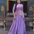 Purple Zari Sequins Embroidered Work Blended Cotton Semi Stitched Lehenga Set
