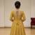 Mustard yellow thread sequins embroidered cosmo anarkali suit with pants & dupatta