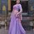 Purple Zari Sequins Embroidered Work Blended Cotton Semi Stitched Lehenga Set