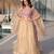 Cream Beads Embroidered Work Blended Cotton Semi Stitched Lehenga Set
