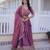 Pink Multi Thread Embroidery Zari Sequins-Work Blended Cotton Semi Stitched Lehenga Set