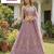 Purple Jari Dori Thread Sequence Embroidery With Zircon Diamond Work Bridal Net Semi Stitched Lehenga Set