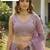 Purple Jari Dori Thread Sequence Embroidery With Zircon Diamond Work Bridal Net Semi Stitched Lehenga Set