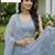 Firozi Jari Dori Thread Sequence Embroidery With Zircon Diamond Work Bridal Net Semi Stitched Lehenga Set