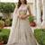 White Jari Dori Thread Sequence Embroidery With Zircon Diamond Work Bridal Net Semi Stitched Lehenga Set