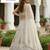 White Jari Dori Thread Sequence Embroidery With Zircon Diamond Work Bridal Net Semi Stitched Lehenga Set