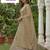 Beige Jari Dori Thread Sequence Embroidery With Zircon Diamond Work Bridal Net Semi Stitched Lehenga Set