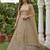 Beige Jari Dori Thread Sequence Embroidery With Zircon Diamond Work Bridal Net Semi Stitched Lehenga Set