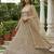 Beige Jari Dori Thread Sequence Embroidery With Zircon Diamond Work Bridal Net Semi Stitched Lehenga Set