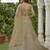 Beige Jari Dori Thread Sequence Embroidery With Zircon Diamond Work Bridal Net Semi Stitched Lehenga Set