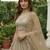 Beige Jari Dori Thread Sequence Embroidery With Zircon Diamond Work Bridal Net Semi Stitched Lehenga Set