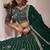 Dark Green Zari And Sequins Embroidery Work Faux Georgette Semi Stitched Lehenga Set