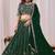 Dark Green Zari And Sequins Embroidery Work Faux Georgette Semi Stitched Lehenga Set