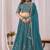 Blue Zari And Sequins Embroidery Work Faux Georgette Semi Stitched Lehenga Set