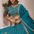 Blue Zari And Sequins Embroidery Work Faux Georgette Semi Stitched Lehenga Set