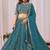 Blue Zari And Sequins Embroidery Work Faux Georgette Semi Stitched Lehenga Set