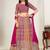 Pink & Orange Zari And Sequins Embroidery Work Faux Georgette Semi Stitched Lehenga Set