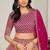 Pink & Orange Zari And Sequins Embroidery Work Faux Georgette Semi Stitched Lehenga Set