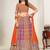 Pink & Orange Zari And Sequins Embroidery Work Faux Georgette Semi Stitched Lehenga Set