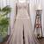 Taupe grey bead sequin work salsa silk sharara set with blouse & cape dupatta