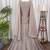 Taupe grey bead sequin work salsa silk sharara set with blouse & cape dupatta