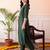 Green embroidered straight kurta trousers with dupatta set