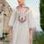 White embroidered a-line kurta trousers with dupatta set