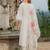 White embroidered a-line kurta trousers with dupatta set