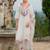 White embroidered a-line kurta trousers with dupatta set