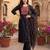 Black embroidered straight kurta trousers with dupatta set