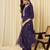 Purple embroidered straight kurta trousers with dupatta set