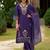 Purple embroidered straight kurta trousers with dupatta set