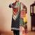 Black printed straight kurta trousers with dupatta set
