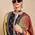 Black printed straight kurta trousers with dupatta set