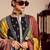 Black printed straight kurta trousers with dupatta set