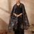 Black solid straight kurta trousers with dupatta set