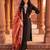 Black embroidered straight kurta trousers with dupatta set
