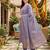 Lavender embroidered straight kurta trousers with dupatta set