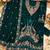 Emerald velvet semi stitched suit with embroidery & sequence work