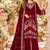 Maroon velvet semi stitched suit with embroidery & sequence work