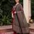 Maroon yoke design straight kurta trousers with dupatta set
