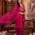 Pink embroidered straight kurta trousers with dupatta set