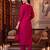 Pink embroidered straight kurta trousers with dupatta set
