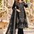 Black velvet semi stitched suit with embroidery & sequence work