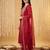 Red embroidered straight kurta trousers with dupatta set