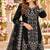 Black velvet semi stitched suit with embroidery & sequence work