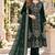 Emerald velvet semi stitched suit with embroidery & sequence work
