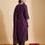 Purple embroidered straight kurta trousers with dupatta set