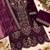 Wine velvet semi stitched suit with embroidery & sequence work