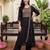 Black embroidered straight kurta trousers with dupatta set